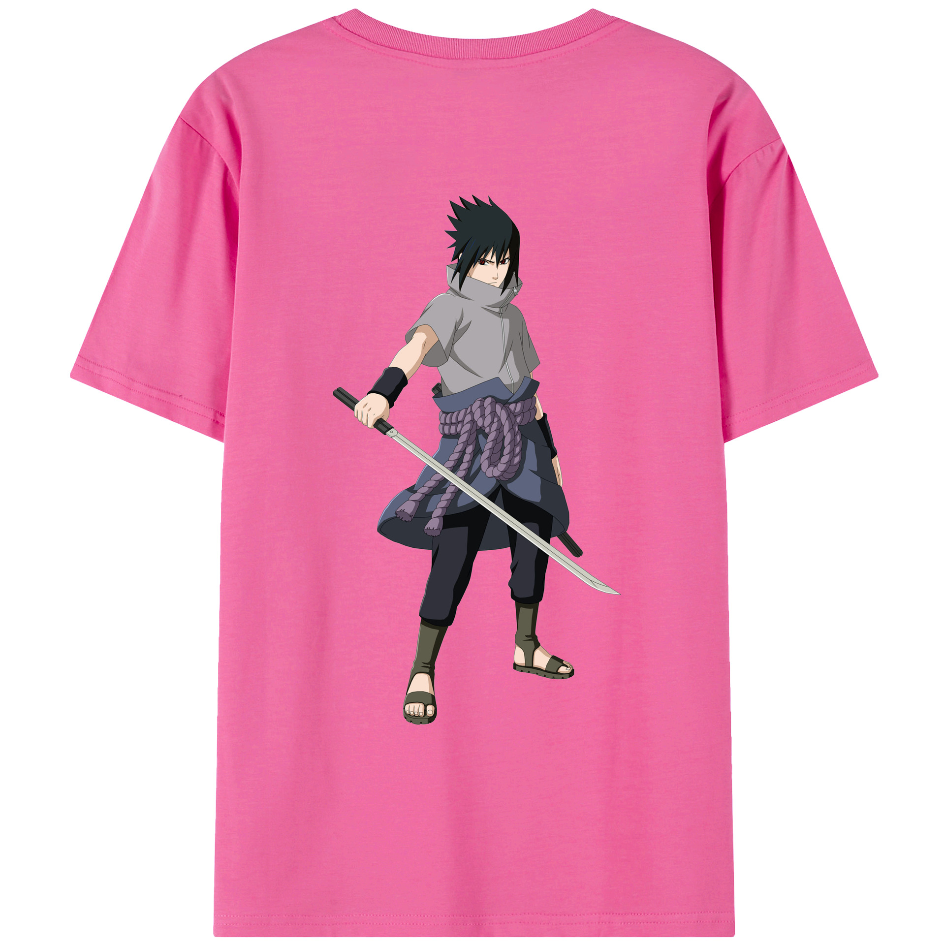 （画像用） NARUTO -ナルト- うちは サスケ Uchiha Sasuke レディース半袖Tシャツ(バックプリント)